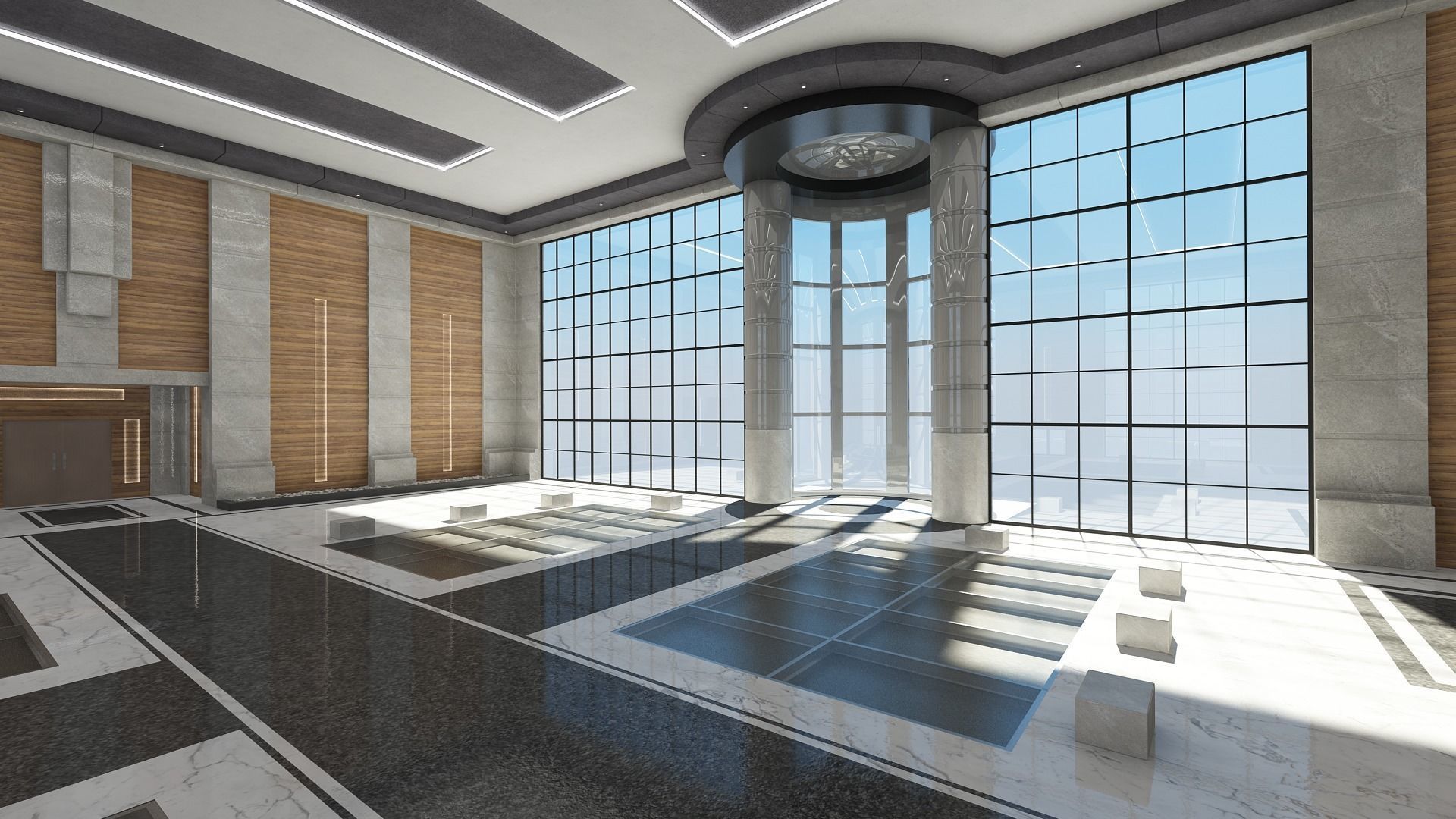 Modern Hall And Exhibition 3D model_13