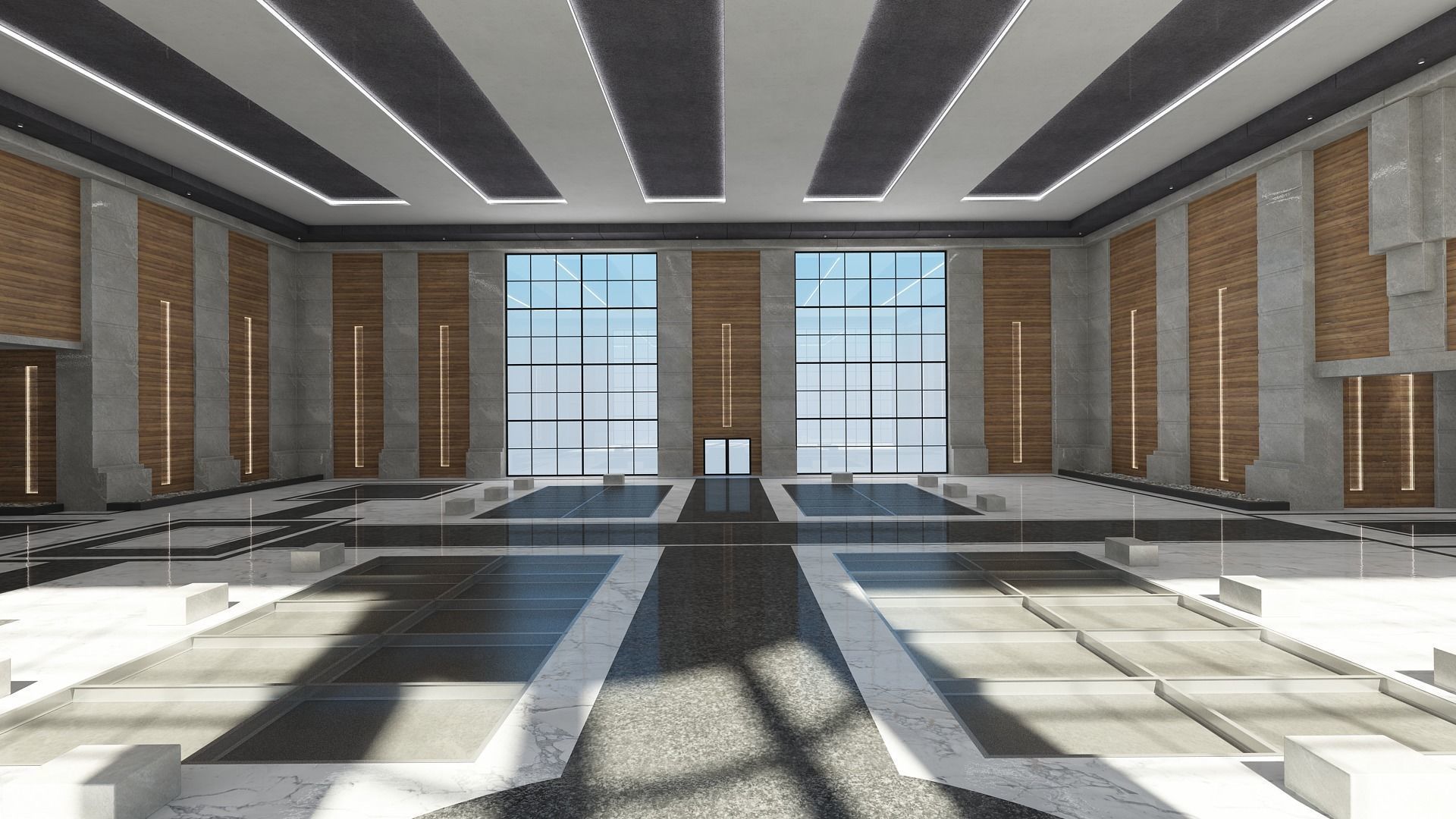 Modern Hall And Exhibition 3D model_9
