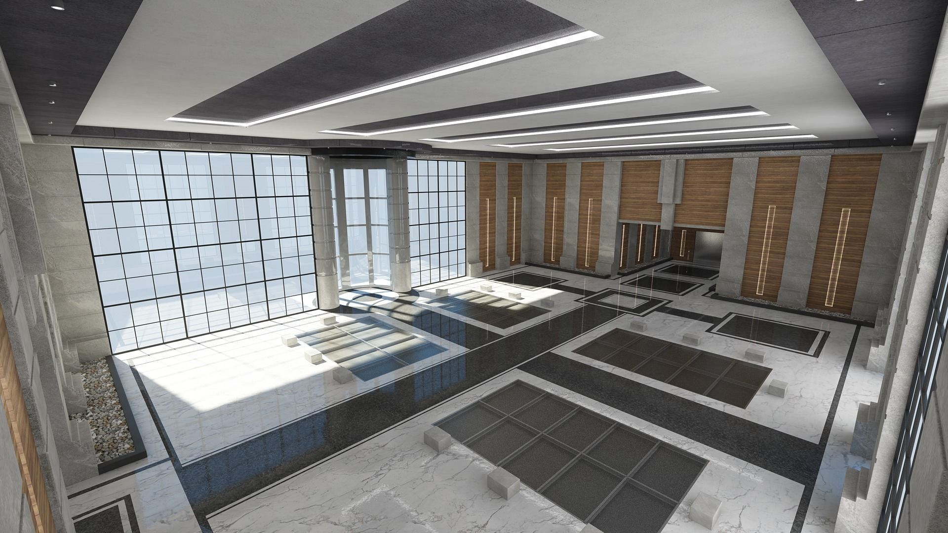 Modern Hall And Exhibition 3D model_14