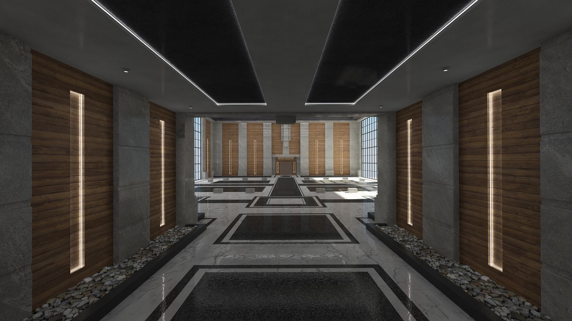 Modern Hall And Exhibition 3D model_3
