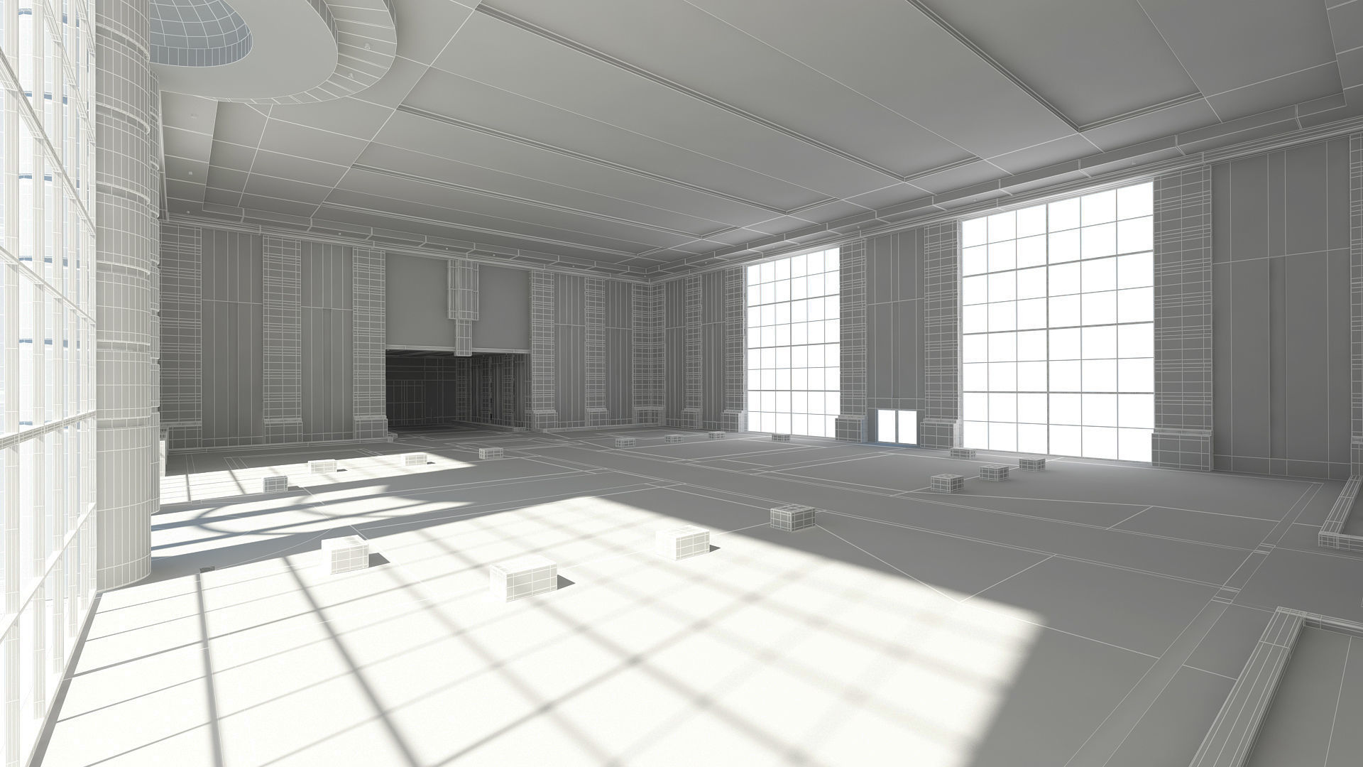 Modern Hall And Exhibition 3D model_16