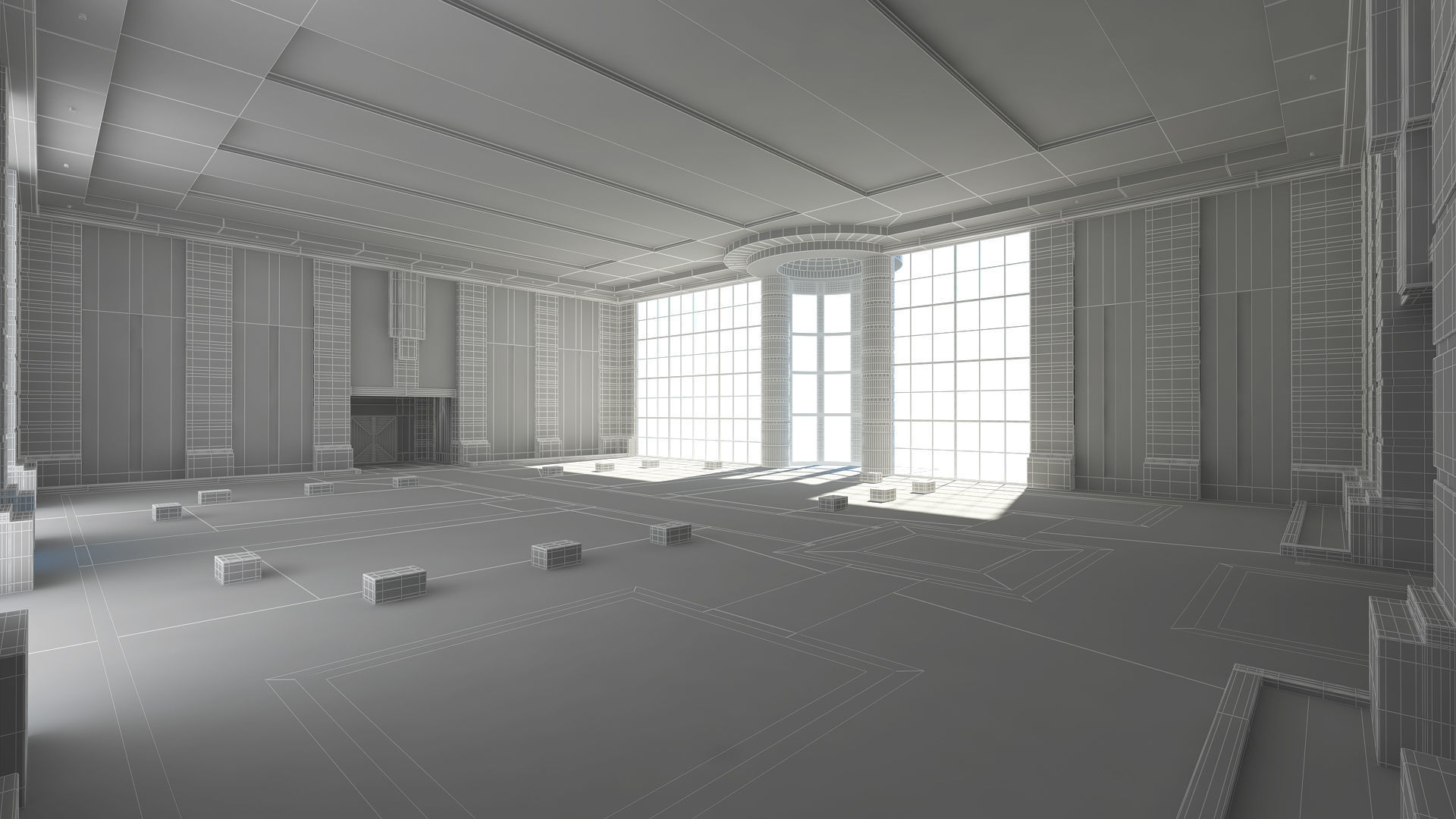 Modern Hall And Exhibition 3D model_21