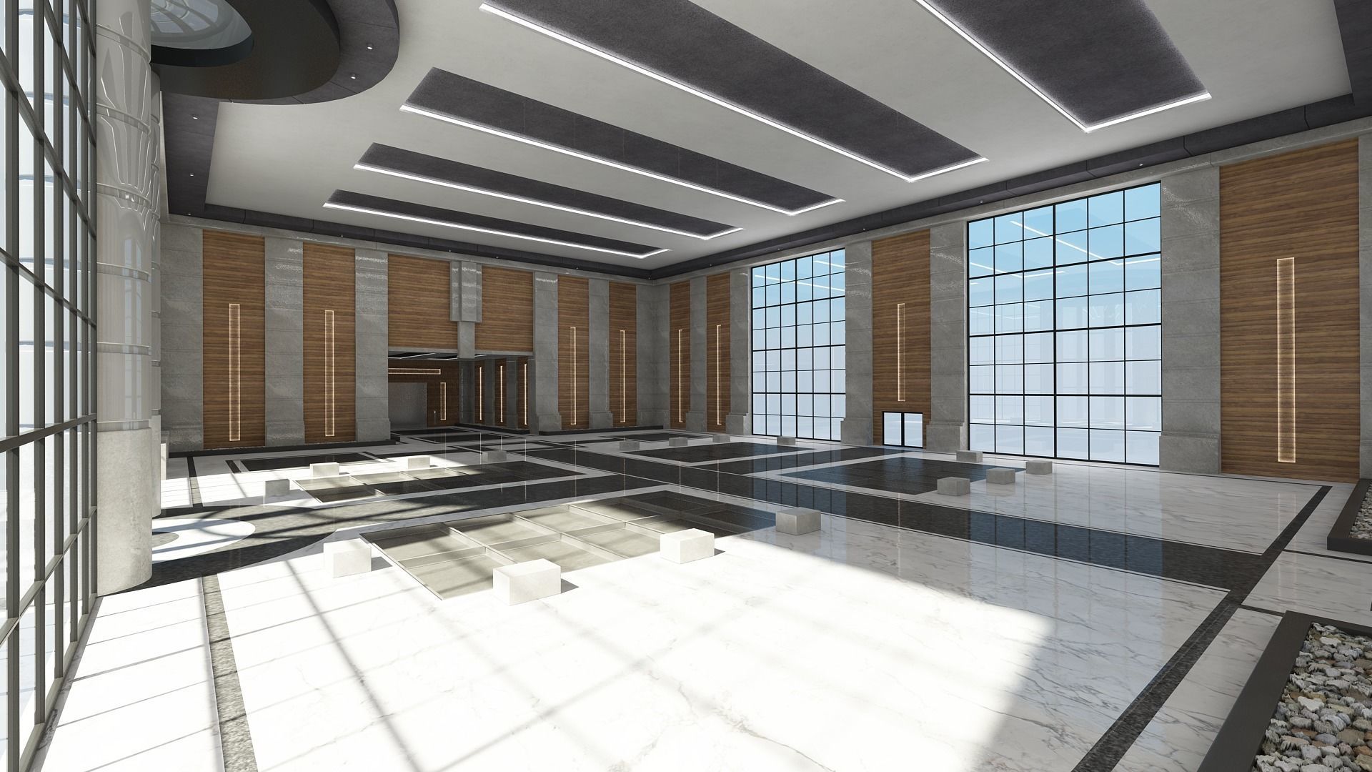 Modern Hall And Exhibition 3D model_12