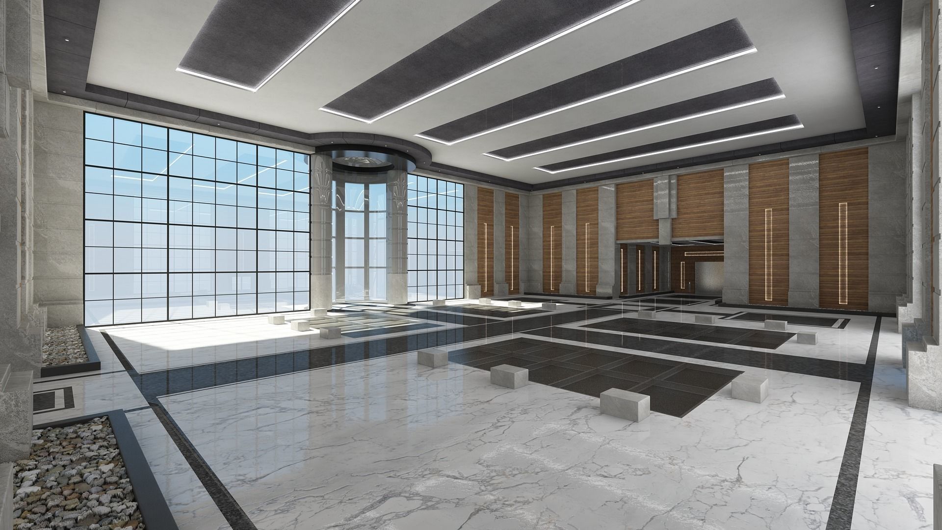 Modern Hall And Exhibition 3D model_7