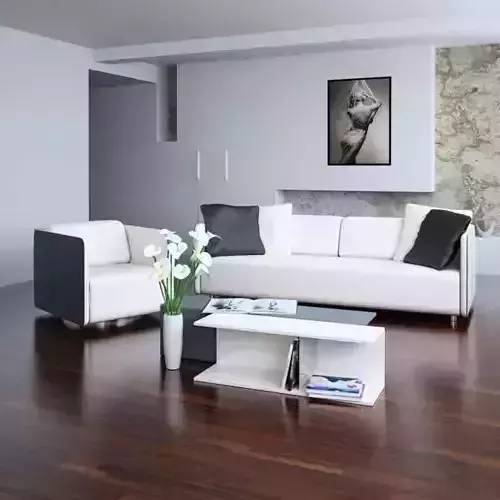 Cozy Living Room With White Furniture