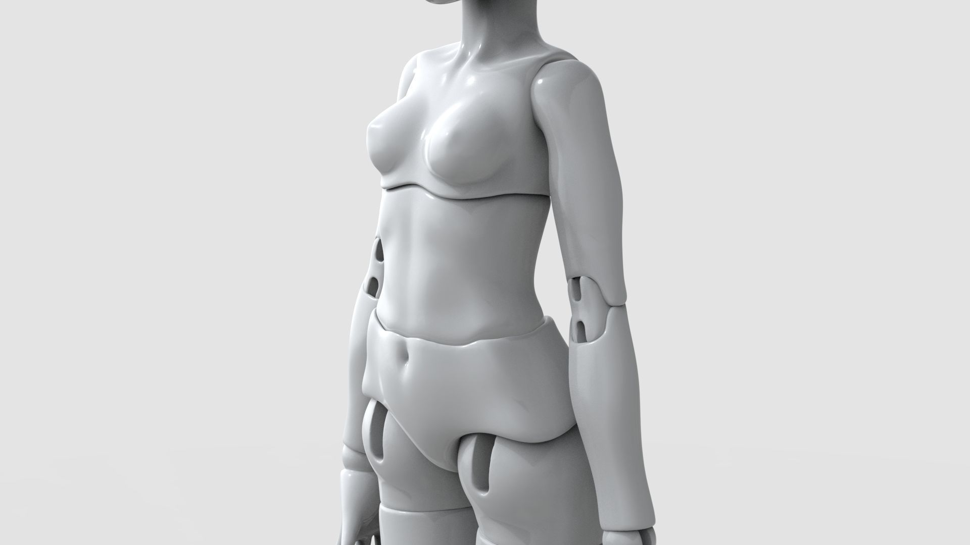 BJD doll Adeline ball joint doll 3D print model_8