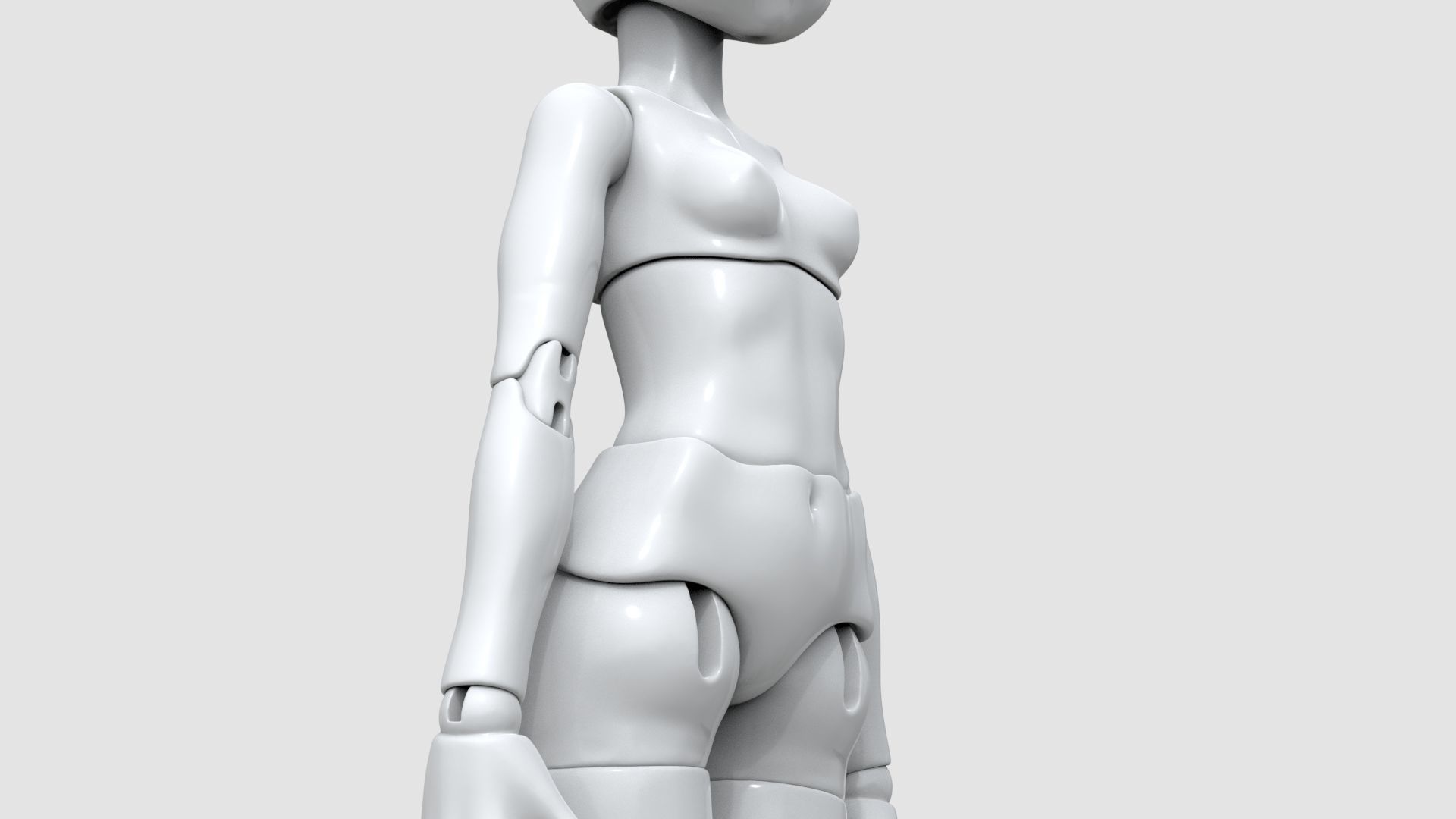 BJD doll Adeline ball joint doll 3D print model_9