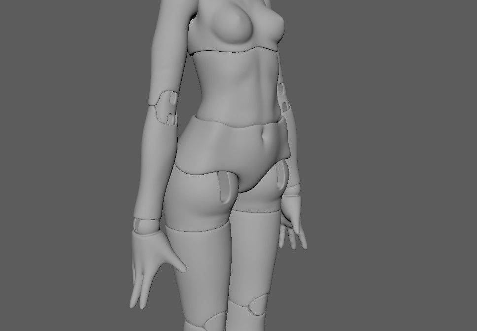 BJD doll Adeline ball joint doll 3D print model_25