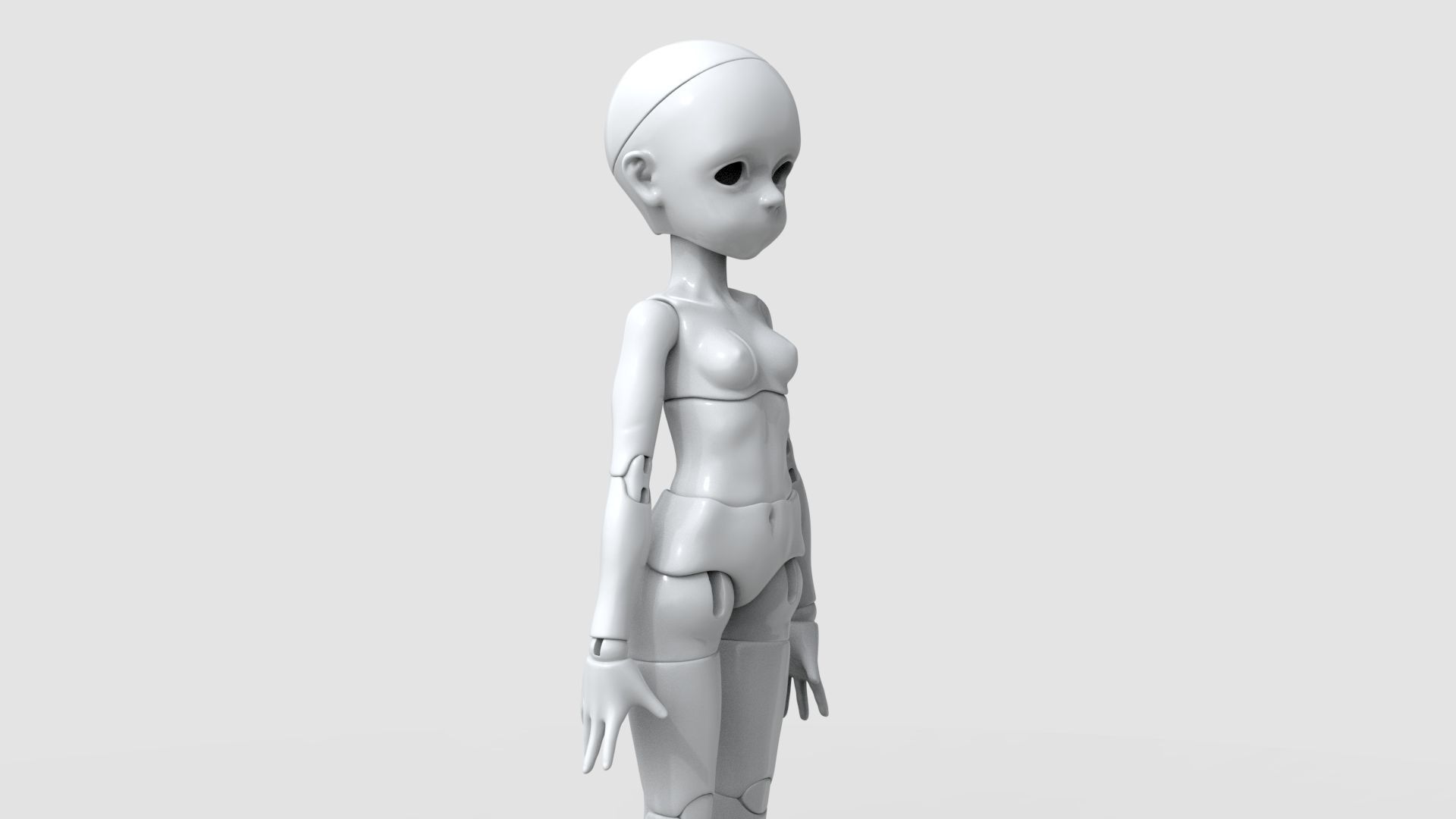 BJD doll Adeline ball joint doll 3D print model_7