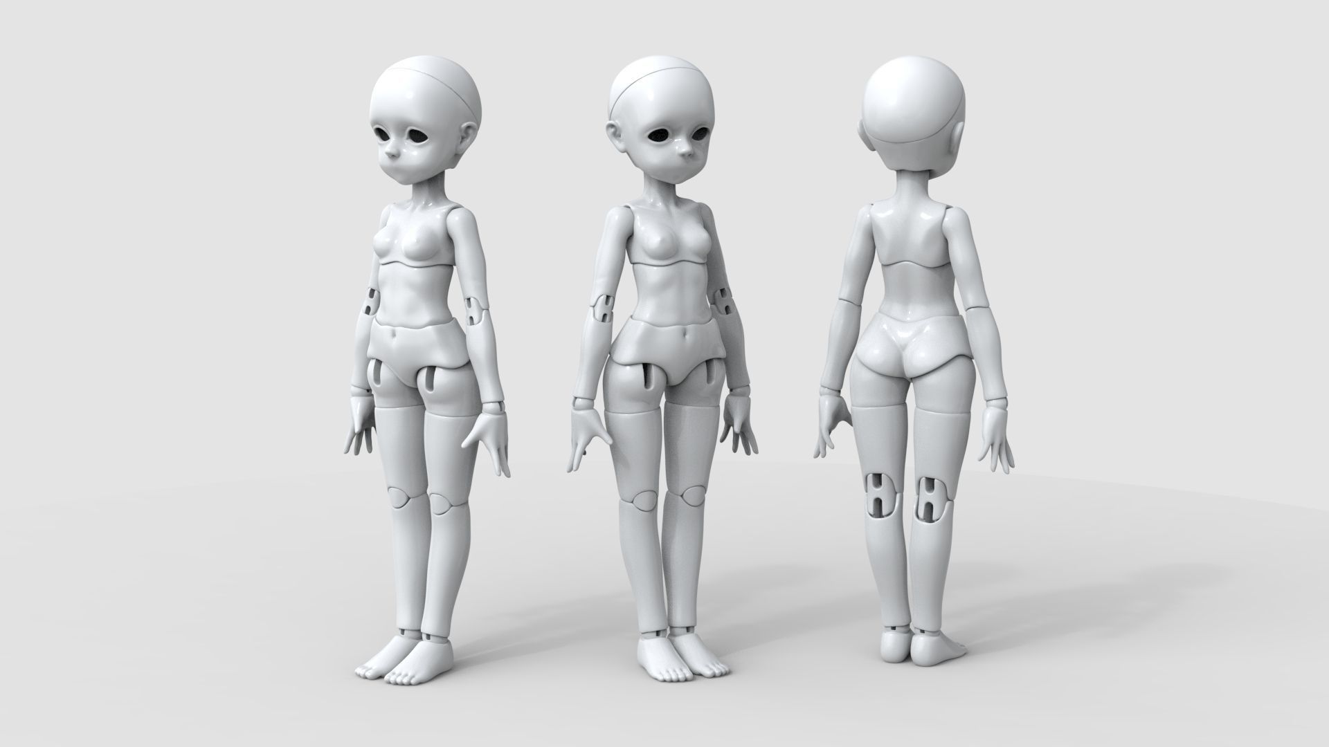 BJD doll Adeline ball joint doll 3D print model_0