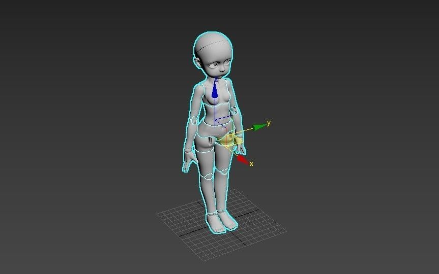 BJD doll Adeline ball joint doll 3D print model_27