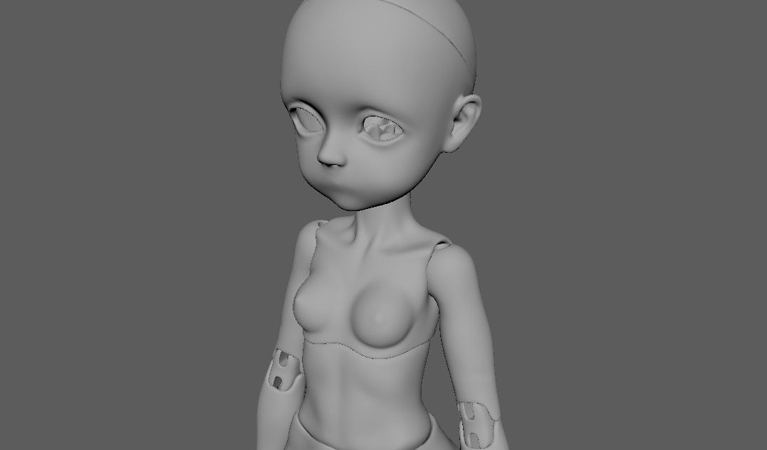 BJD doll Adeline ball joint doll 3D print model_20