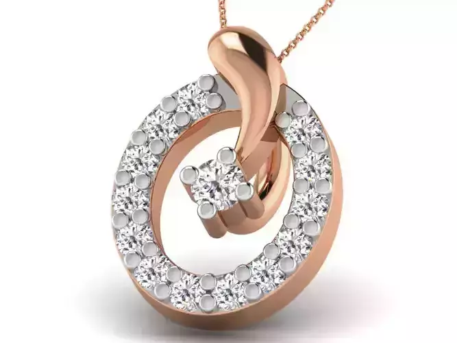 Light wt Diamond Charms Pendant 3dm render Detail