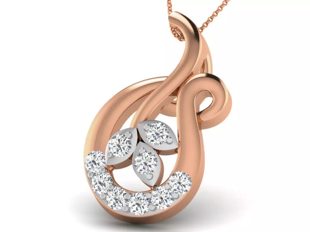 Light wt Diamond Charms Pendant 3dm render Detail 3D print model_0