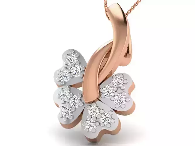 Flower Light wt Diamond Charms Pendant 3dm render Detail 3D print model