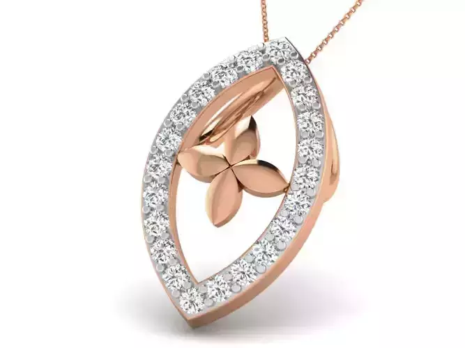 Flower Light wt Diamond Charms Pendant 3dm render Detail 3D print model
