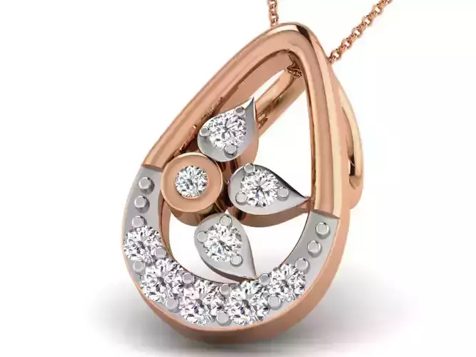 Flower Light wt Diamond Charms Pendant 3dm render Detail 3D print model