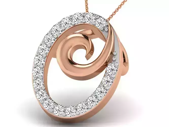 Light wt Diamond Charms Pendant 3dm render Detail
