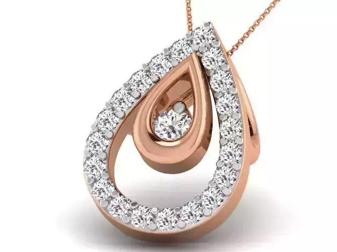 Pear Light wt Diamond Charms Pendant 3dm render Detail 3D print model