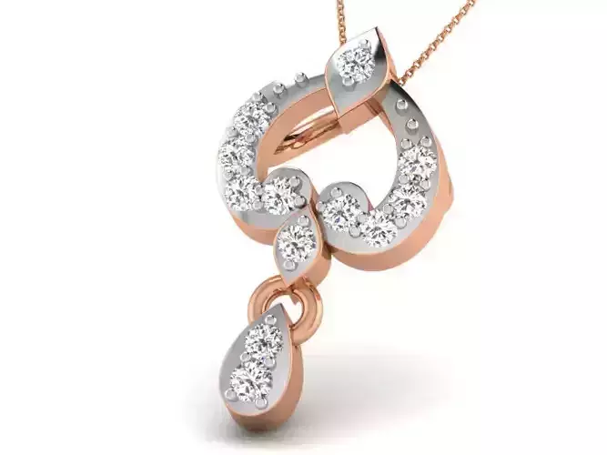 Light wt Diamond Charms Pendant 3dm render Detail