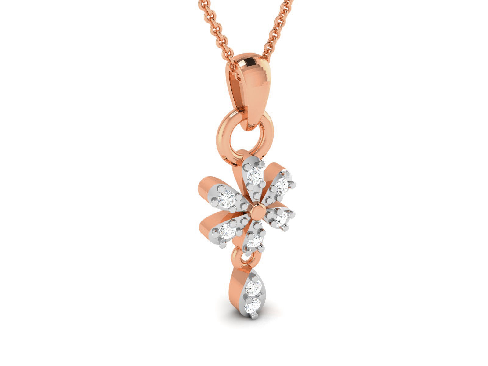 Flower Light wt Diamond Charms Pendant 3dm render Detail 3D print model_2