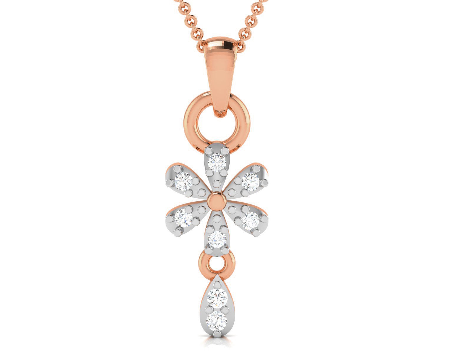 Flower Light wt Diamond Charms Pendant 3dm render Detail 3D print model_3