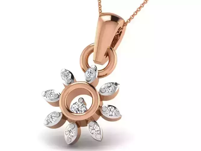 Flower Light wt Diamond Charms Pendant 3dm render Detail 3D print model