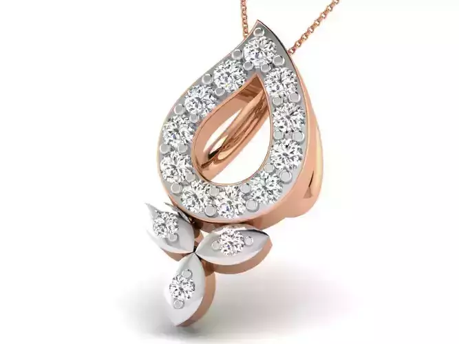 Light wt Diamond Charms Pendant 3dm render Detail