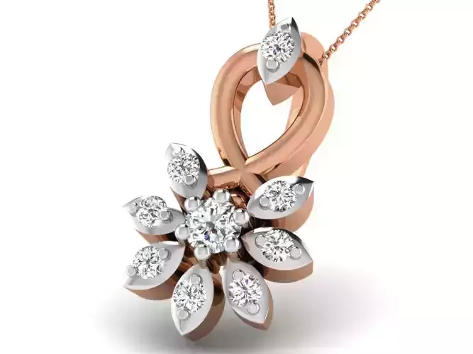 Flower Light wt Diamond Charms Pendant 3dm render Detail 3D print model