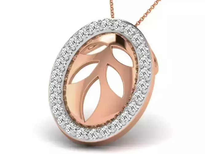Leaf Light wt Diamond Charms Pendant 3dm render Detail 3D print model