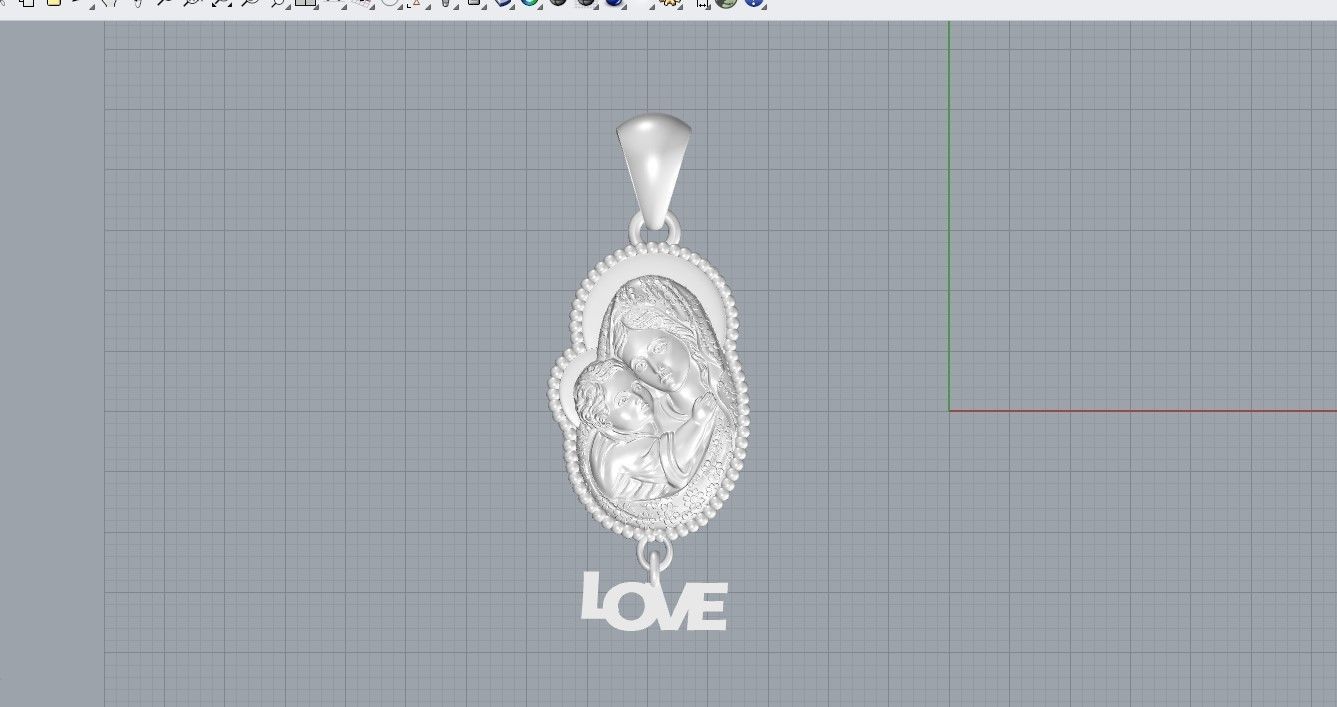 Mother Mary Love Necklace Design  3D print model_3