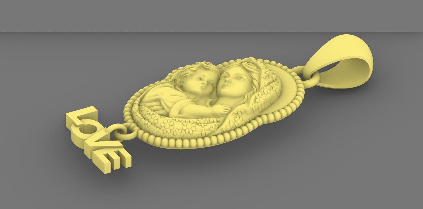 Mother Mary Love Necklace Design  3D print model_2