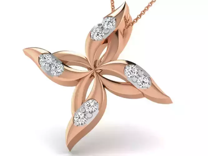 Flower Light wt Diamond Charms Pendant 3dm render Detail 3D print model