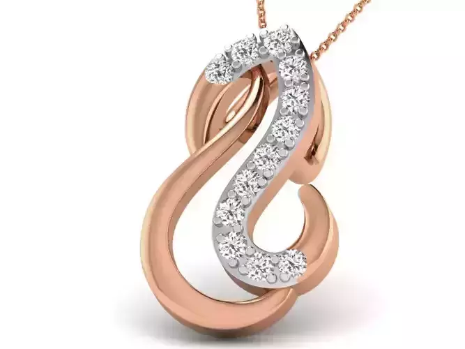 Light wt Diamond Charms Pendant 3dm render Detail
