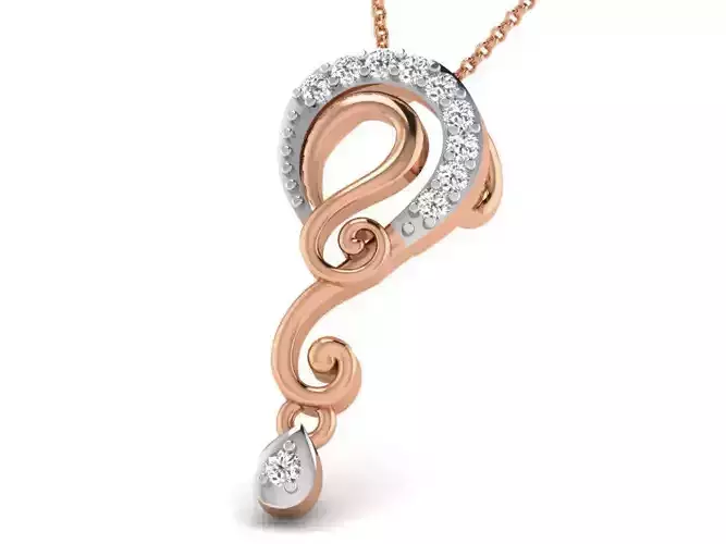 Light wt Diamond Charms Pendant 3dm render Detail