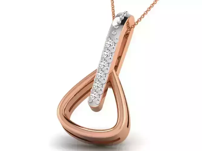 Triangle Light wt Diamond Charms Pendant 3dm render Detail