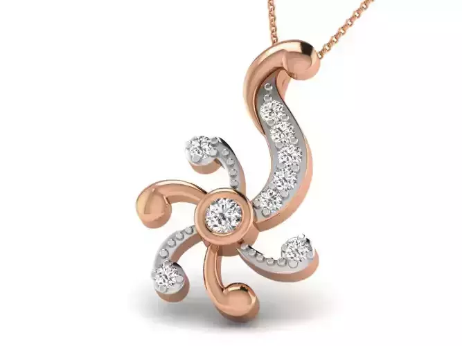 Light wt Diamond Charms Pendant 3dm render Detail