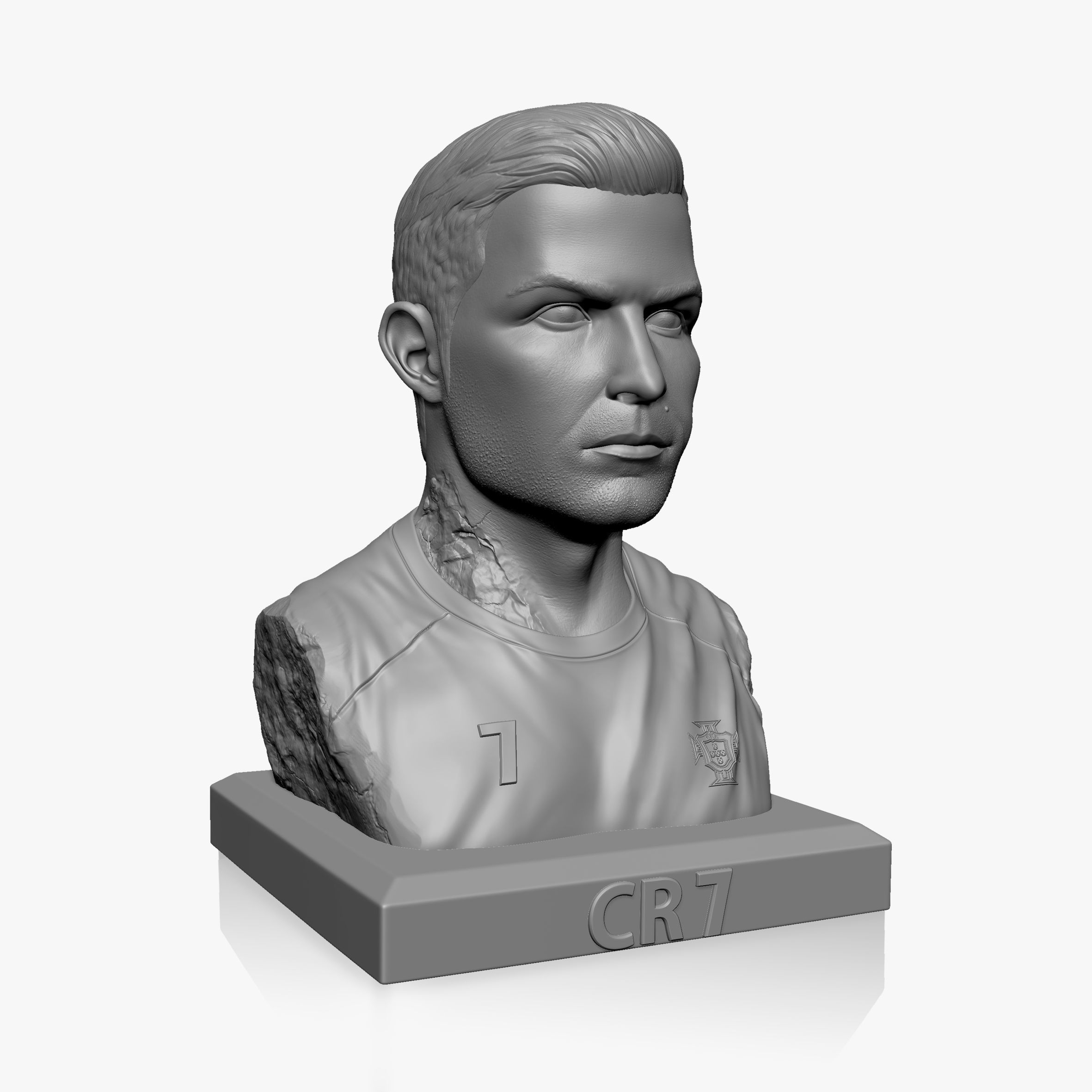 Ronaldo bust of man 3D print model_7