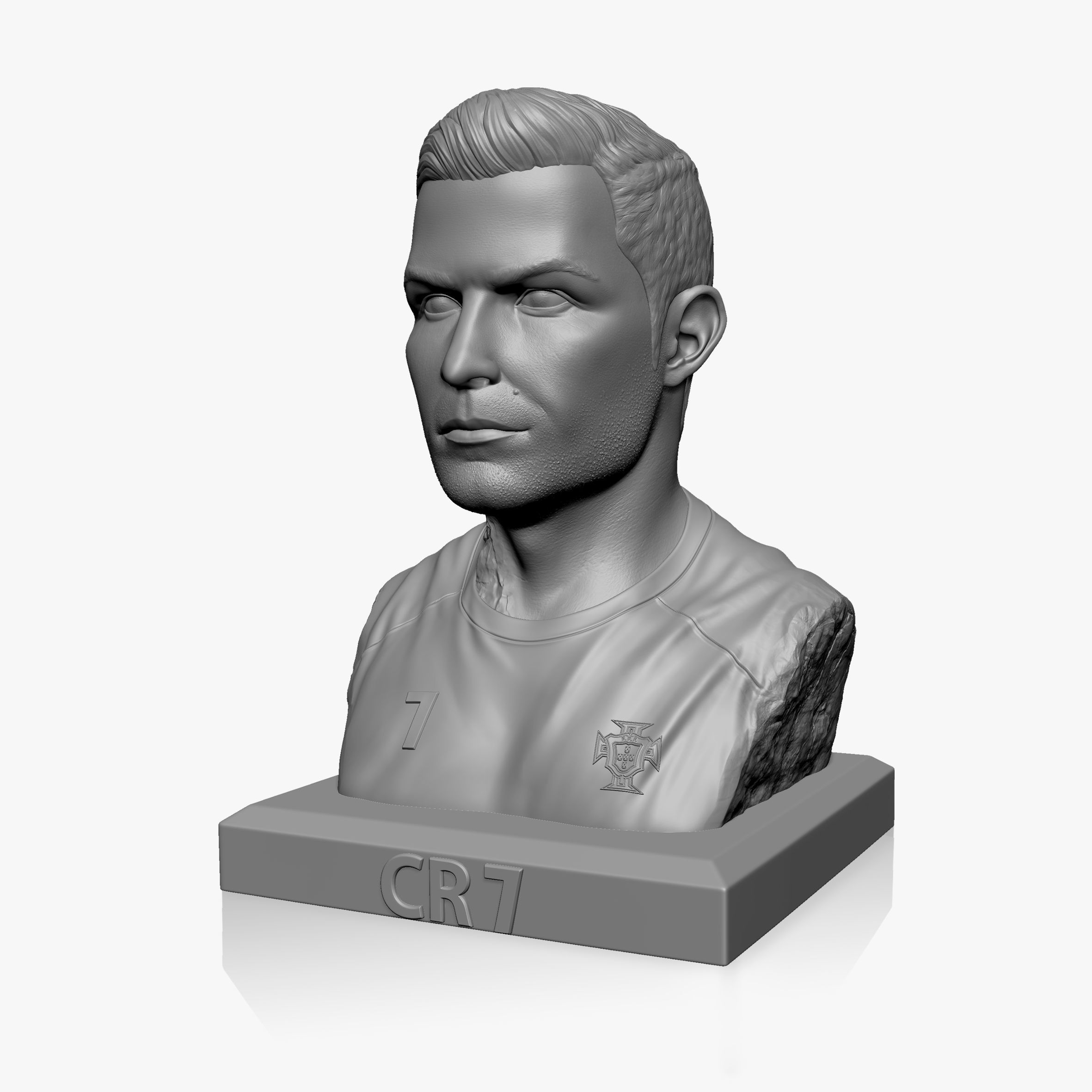 Ronaldo bust of man 3D print model_11