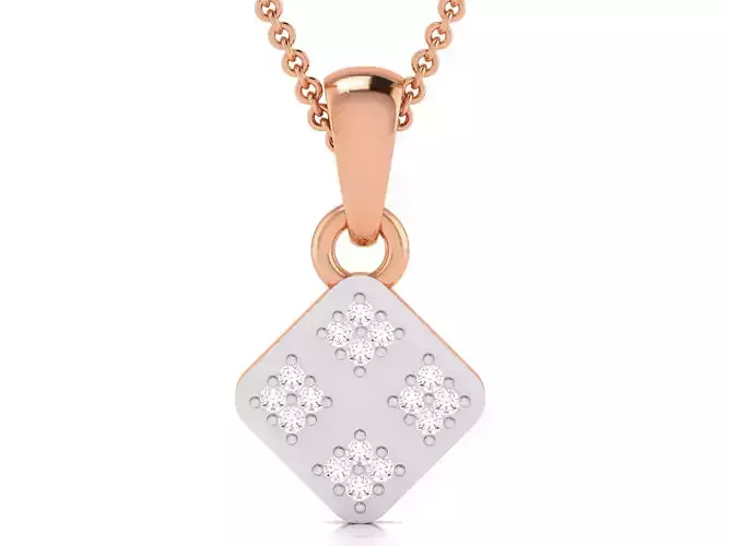 Square Light wt Diamond Charms Pendant 3dm render Detail 3D print model