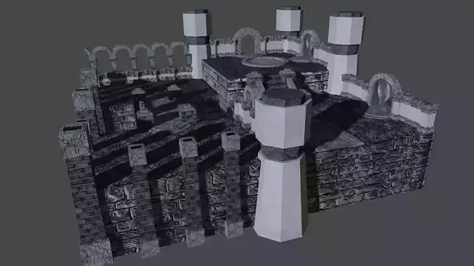 Dungeon medieval castle 3D model