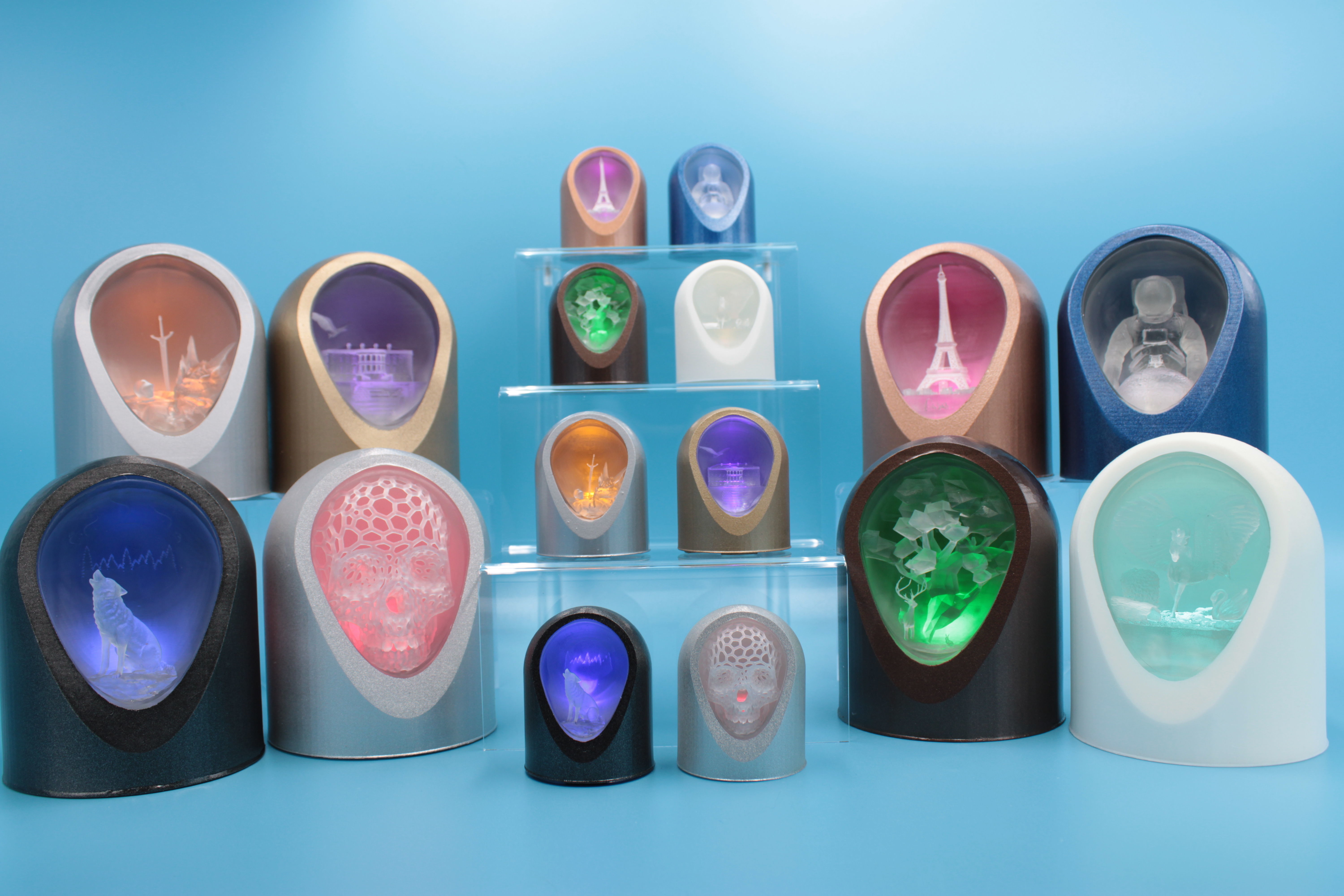 Hollow Skull Mini - LED Light Up Diorama 3D print model_11