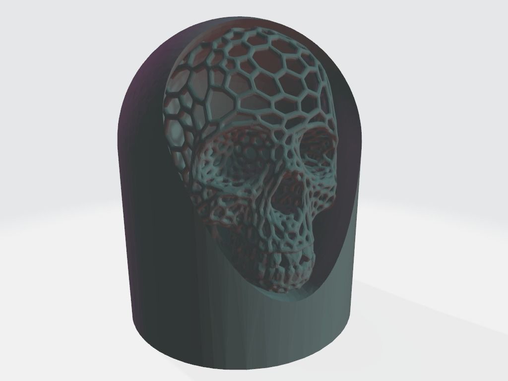 Hollow Skull Mini - LED Light Up Diorama 3D print model_1