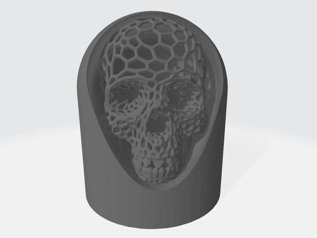 Hollow Skull Mini - LED Light Up Diorama 3D print model_2