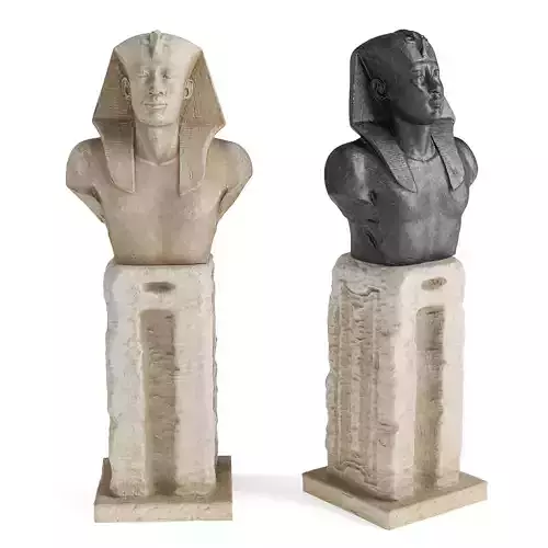 Pharaon Egypt bust Low-poly 3D model