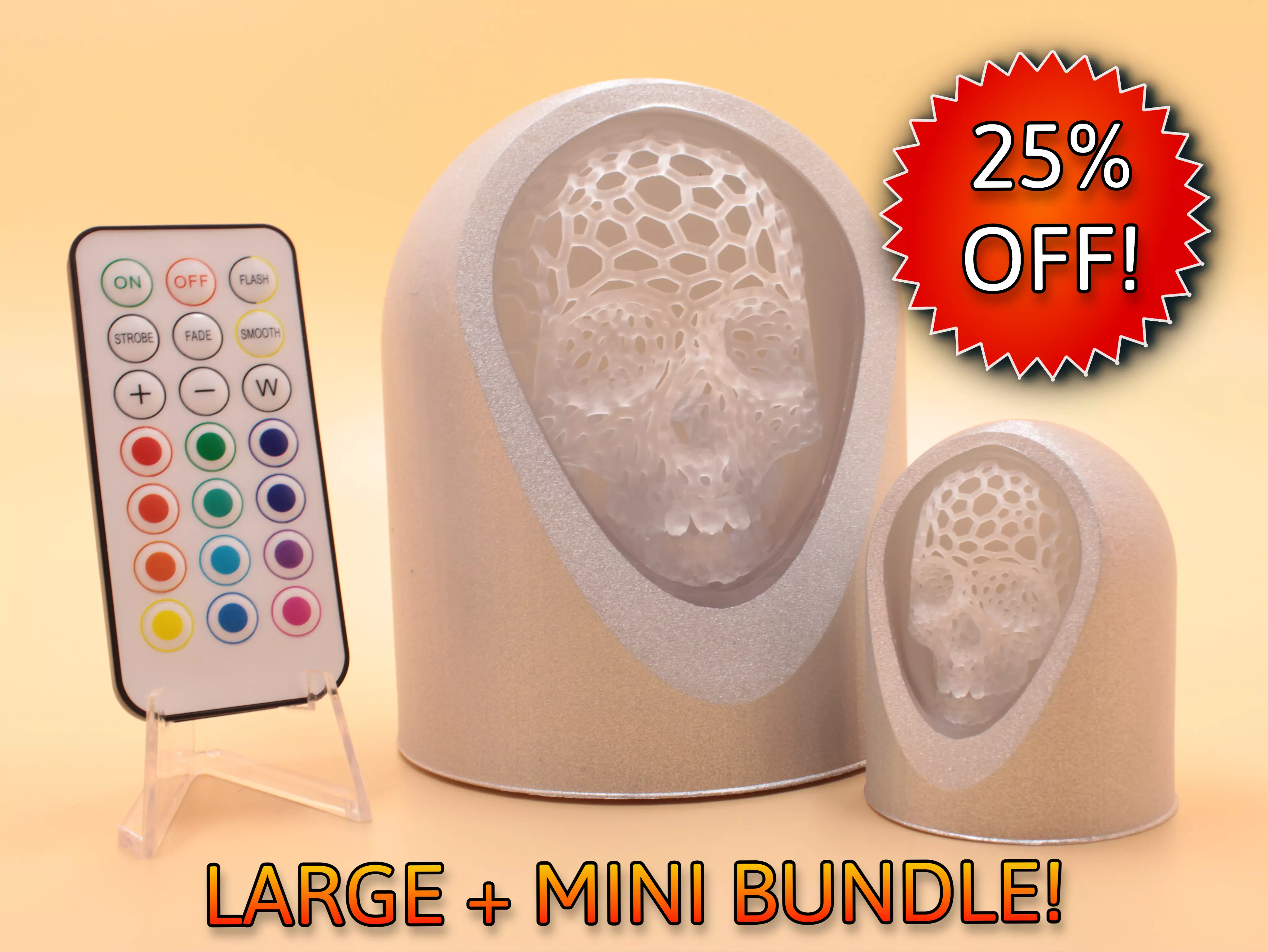 Hollow Skull Bundle - LED Light Up Diorama 3D print model