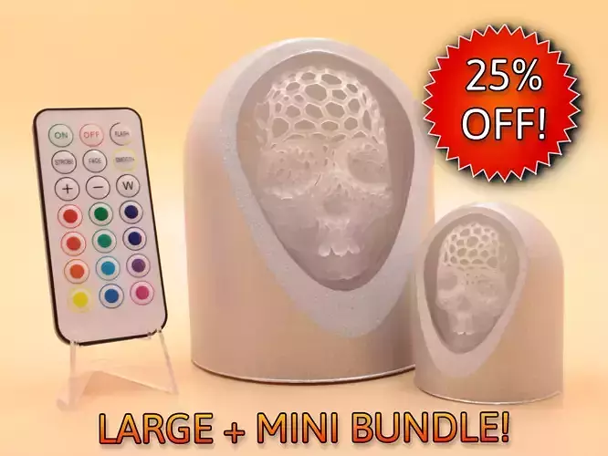 Hollow Skull Bundle - LED Light Up Diorama 3D print model