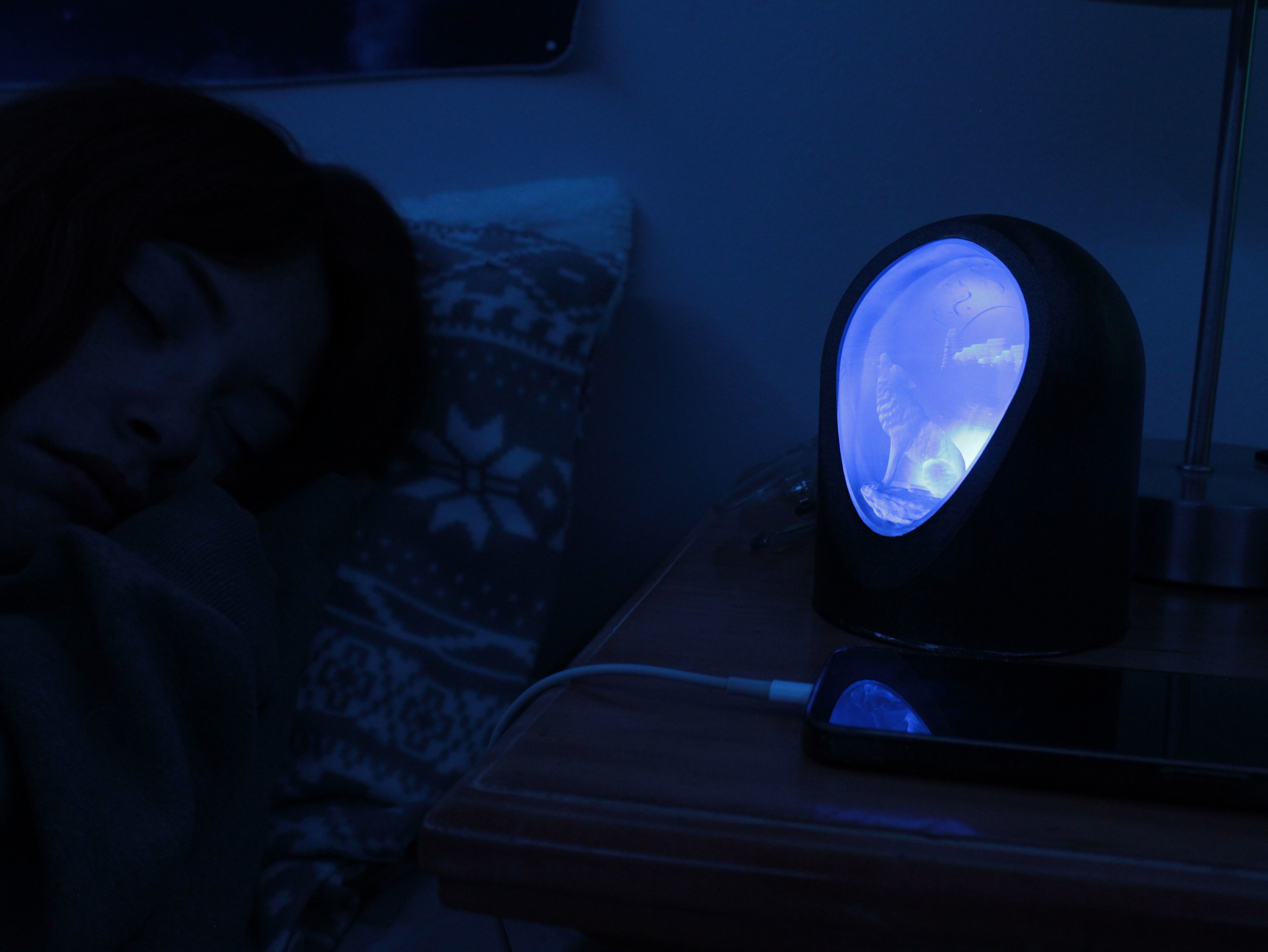 Howling Wolf - LED Light Up Diorama 3D print model_10