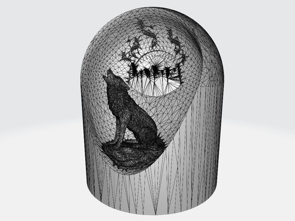 Howling Wolf - LED Light Up Diorama 3D print model_4