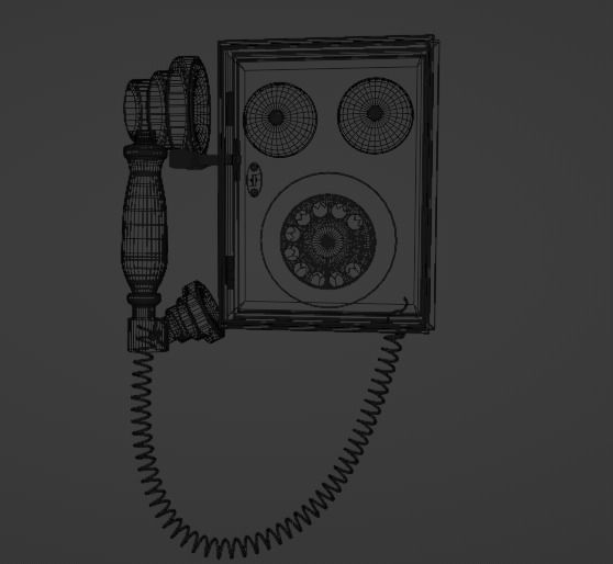 Telephone Rotatory Low-poly 3D model_3